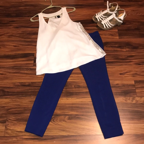 BLUE: Express Columnist Dress Pants - Picture 3 of 8